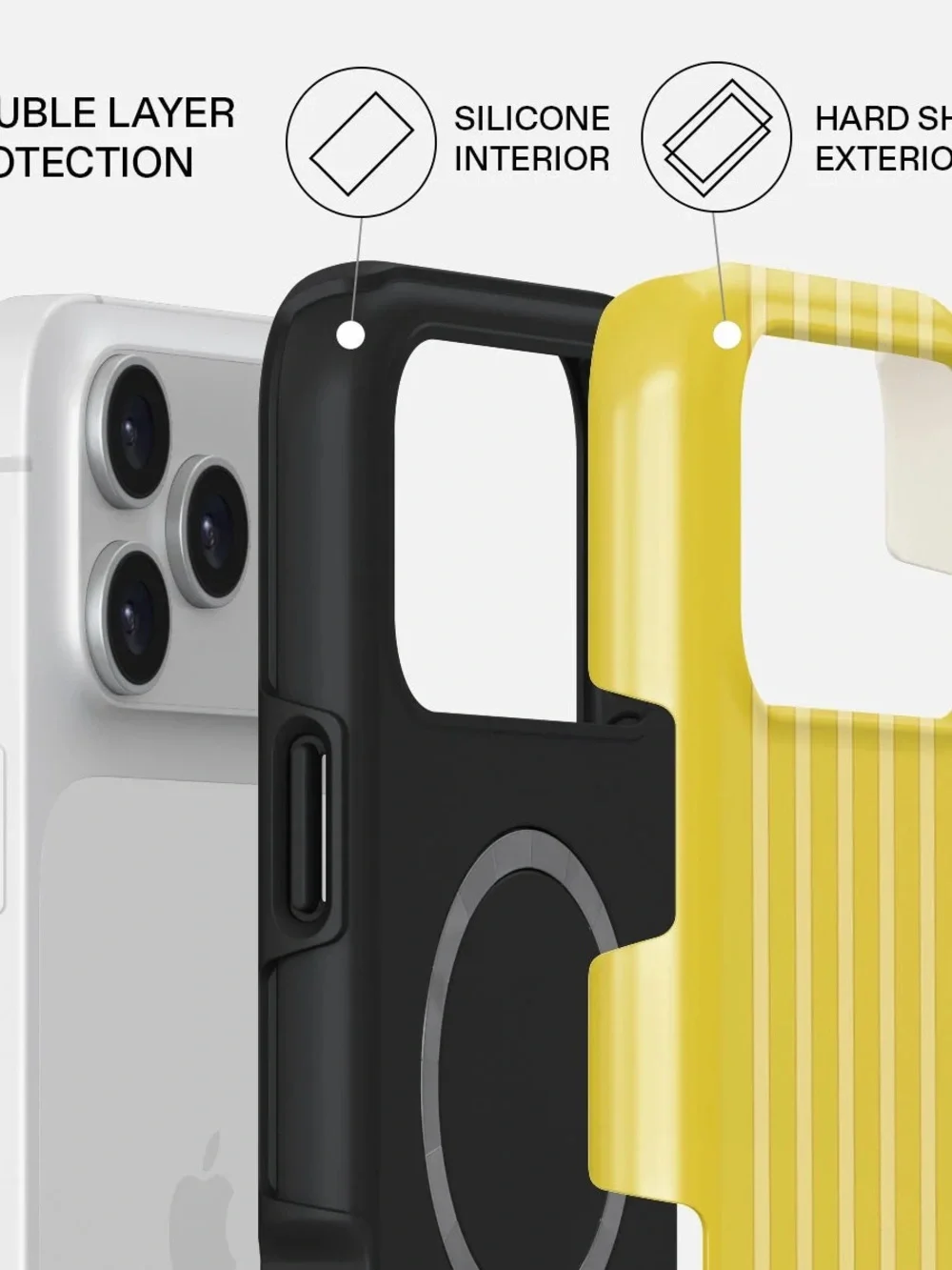 NWT BURGA Yellow Stripe Protective Phone Case for iphone 17 pro max